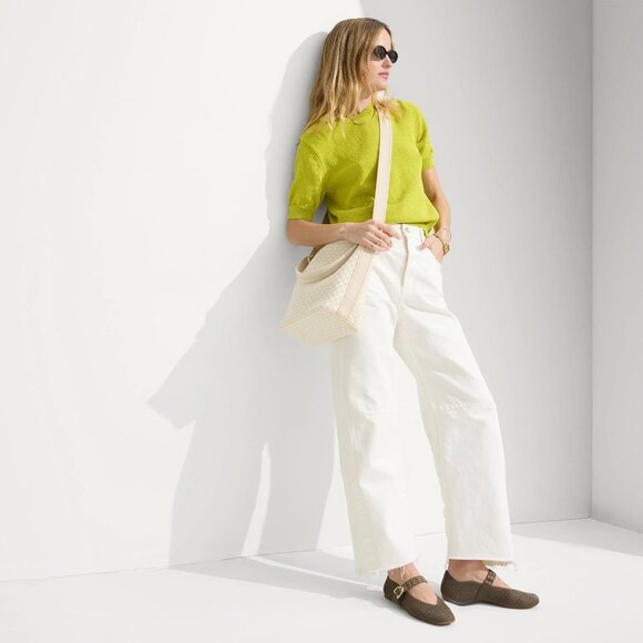 Rothy's The Mini Zip Bucket in White Sand - Picture 5 of 6